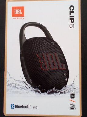 JBL CLIP 5 WATERPROOF WIRELESS BLUETOOTH SPEAKER BLACK , MODEL # JBLCLIP5BLACK